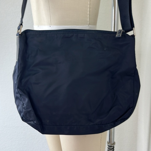 Prada Nylon Black Crossbody Bag Unisex Made in Italy Rounded Base - Picture 7 of 11